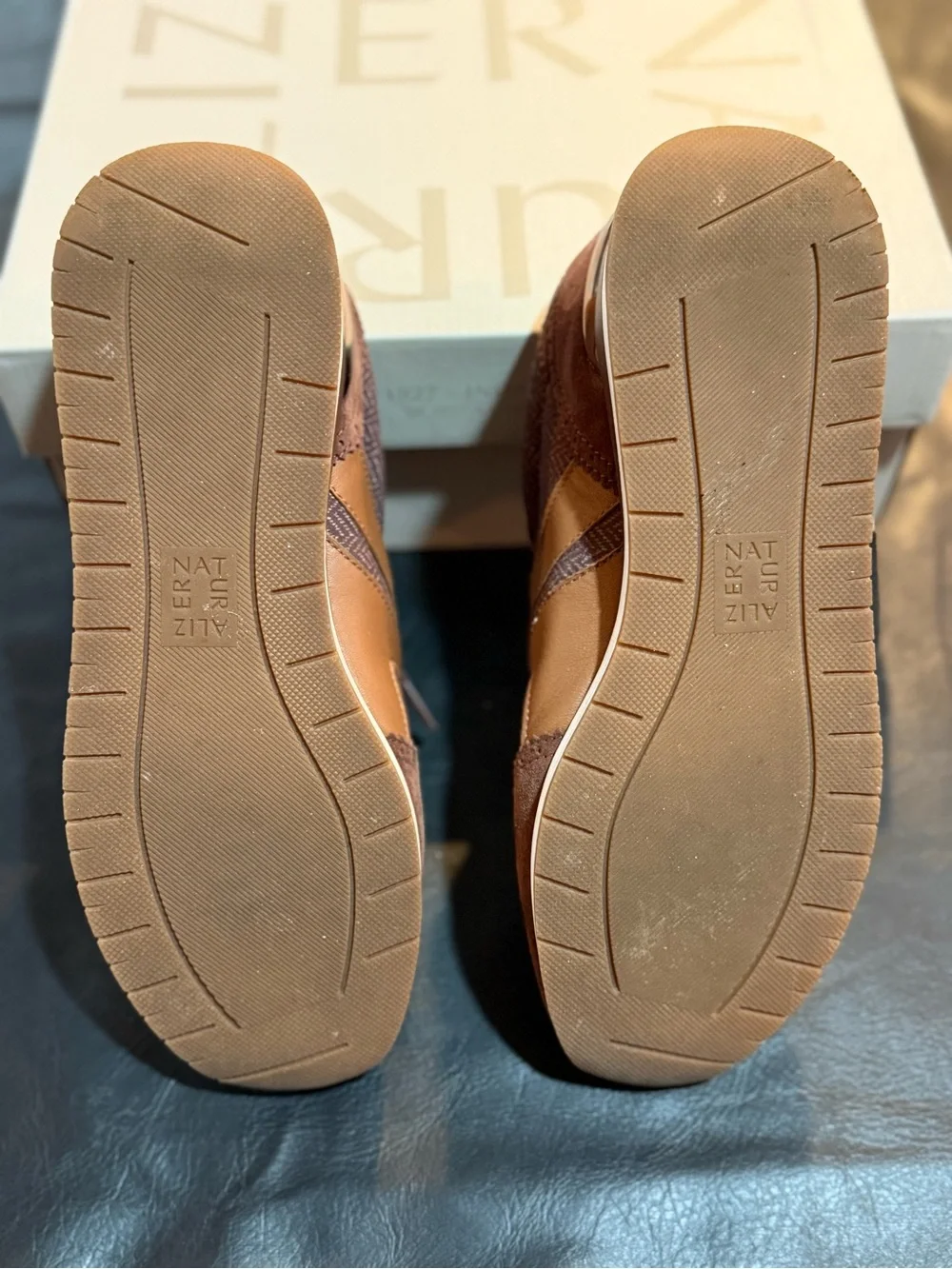 Naturalizer Brown Suede & Tan Accent Women's Sneakers low profile